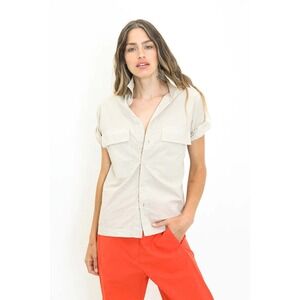 NWT A Shirt Thing Eolia Button Down Shirt - Parachute Fabric, Tan - Size Small